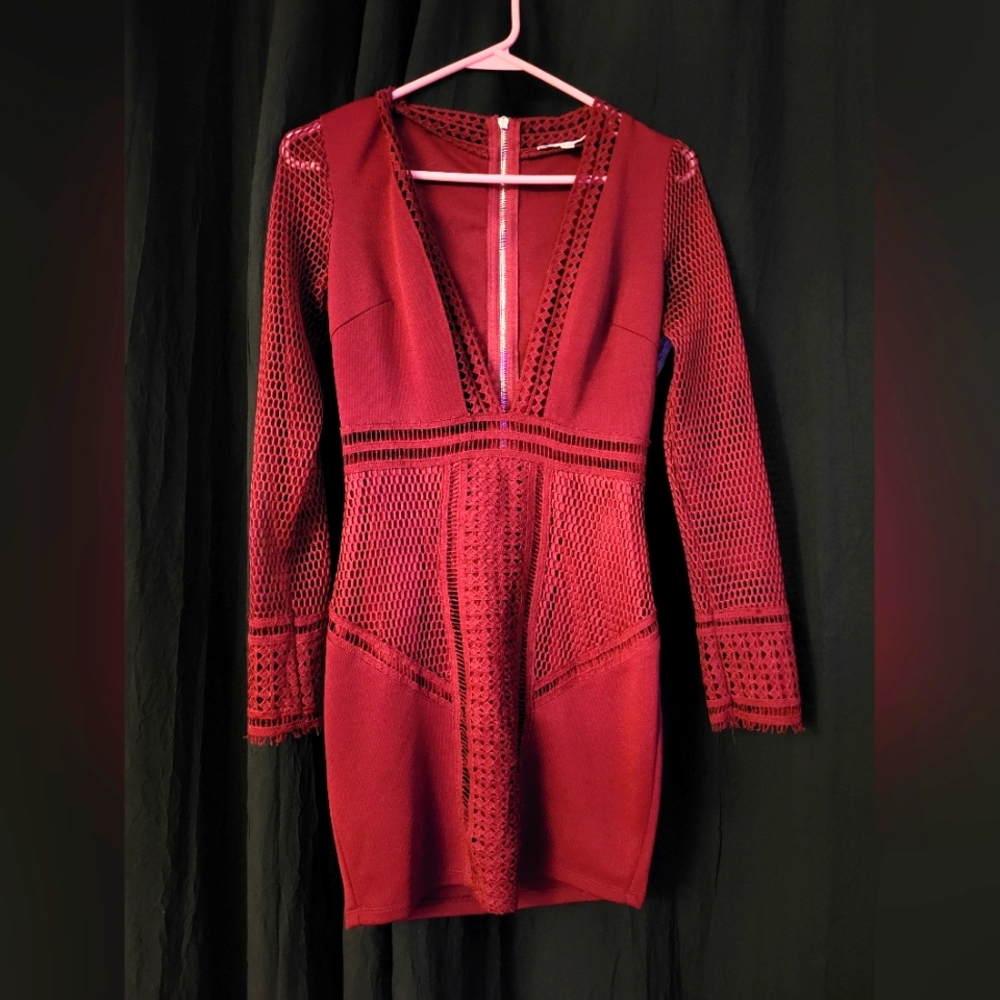 Red dress long sleeved